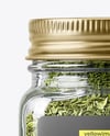 Square Glass Jar with Parsley Flakes Mockup