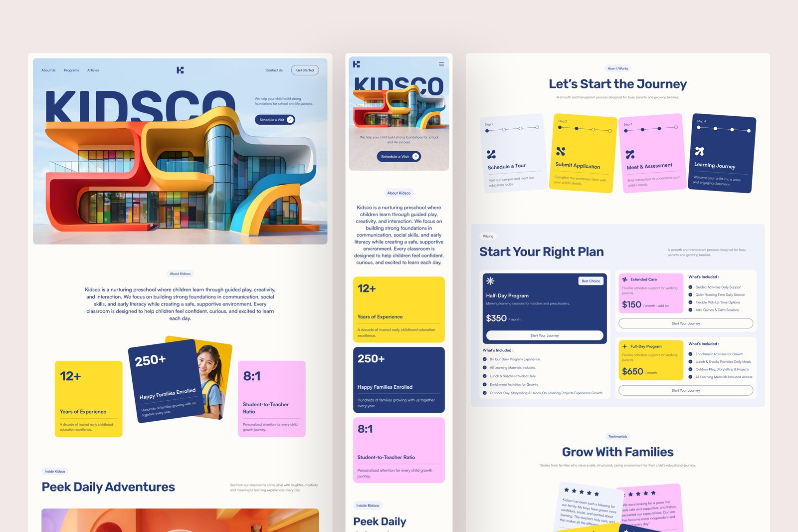 Kidsco – Early Education Website UI Figma Template