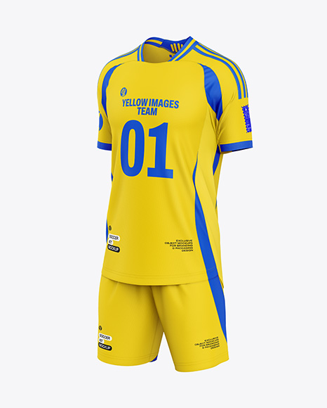 Soccer Kit Mockup - Half Side View