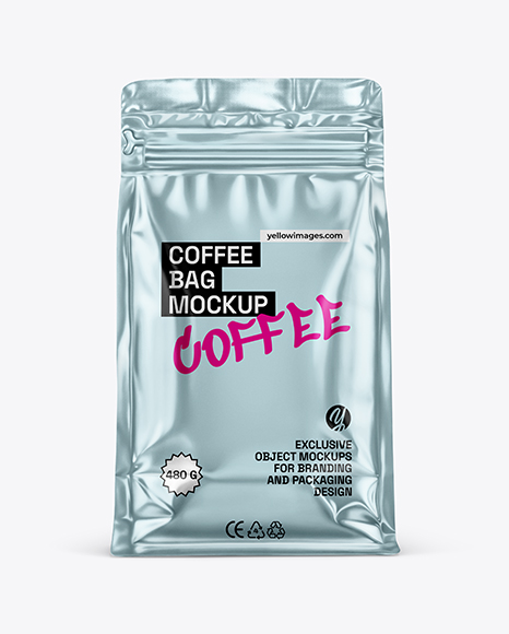 Metallic Coffee Bag Mockup