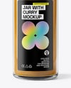 Glass Jar with Curry Powder Mockup