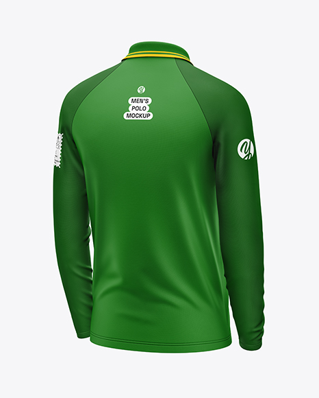 Men's Long Sleeve Raglan Polo Mockup - Puffer coat mockup
