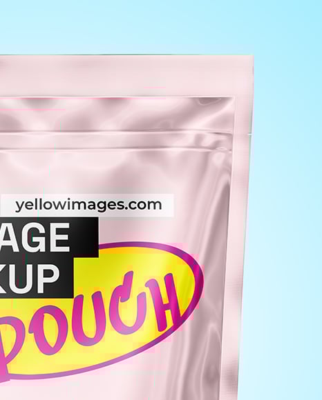Glossy Metallic Pouch Mockup