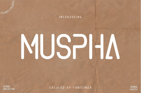 Muspha - Stencil Display Font - Modern font