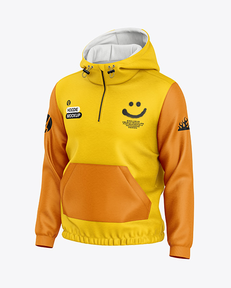 Men's Hoodie Mockup - Half Side View