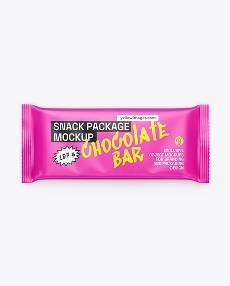 Matte Snack Package Mockup - Sliced+Cheese+Packaging+Mockup+In+Flow+Pack+Mockups+On+Yellow