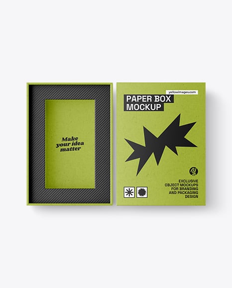 Empty Opened Kraft Box Mockup