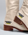 Pair of High-Knee Boots on Women's Legs with Skirt Mockup