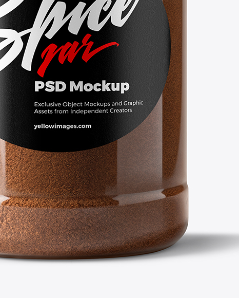 Plastic Jar with Ground Cloves Mockup