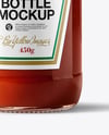 Glass Bottle with Tomato Ketchup Mockup
