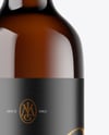 Amber Glass White Wine Bottle Mockup