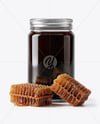 Glass Jar with Knotweed Honey Mockup
