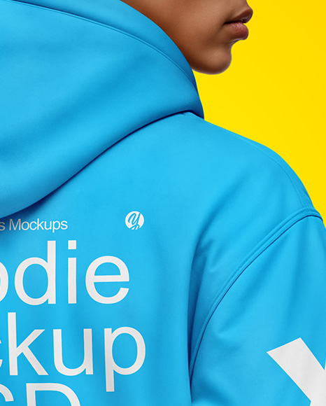 Black Man Wearing a Hoodie and Sunglasses Mockup