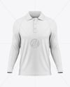 Men's Raglan Long Sleeve Polo Shirt Mockup