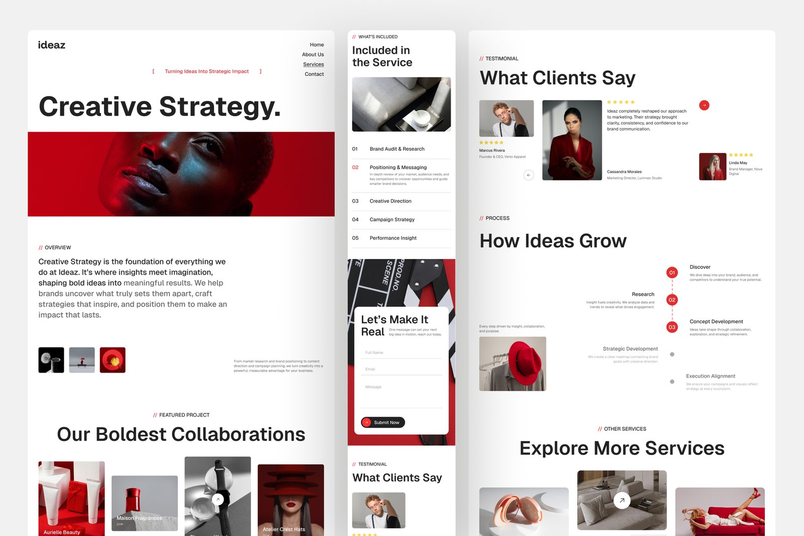 Ideaz – Creative Agency Website UI Figma Template