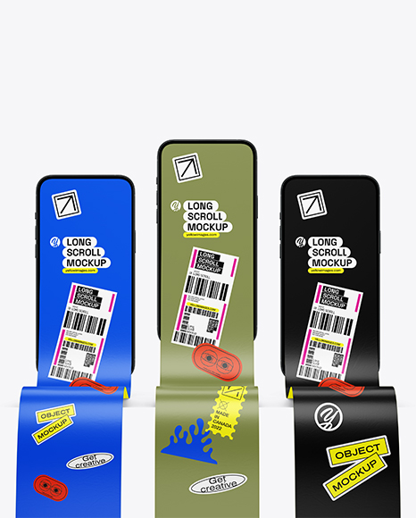 Three Long Scrolls Mockup - Device mockups