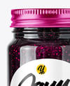 Glass Jar with Blueberry Jam Mockup