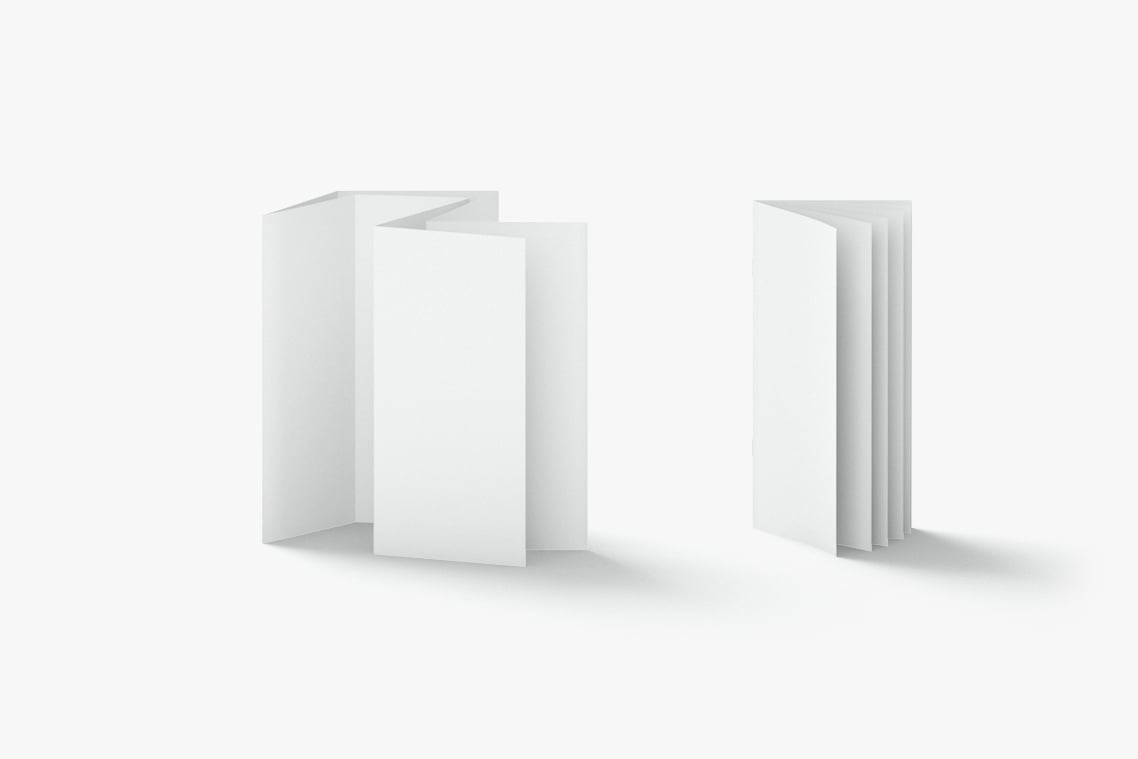 White 6 Flyers and Booklets Set - fold leaflet brochure 3D Model on ...
