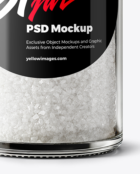 Glass Jar with Fine Salt Mockup