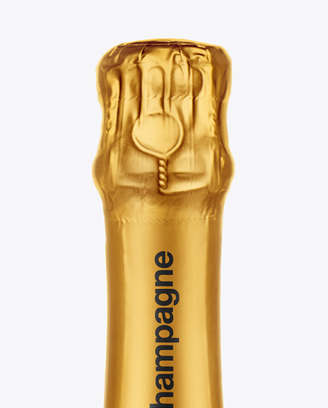 Clear Glass White Champagne Bottle Mockup