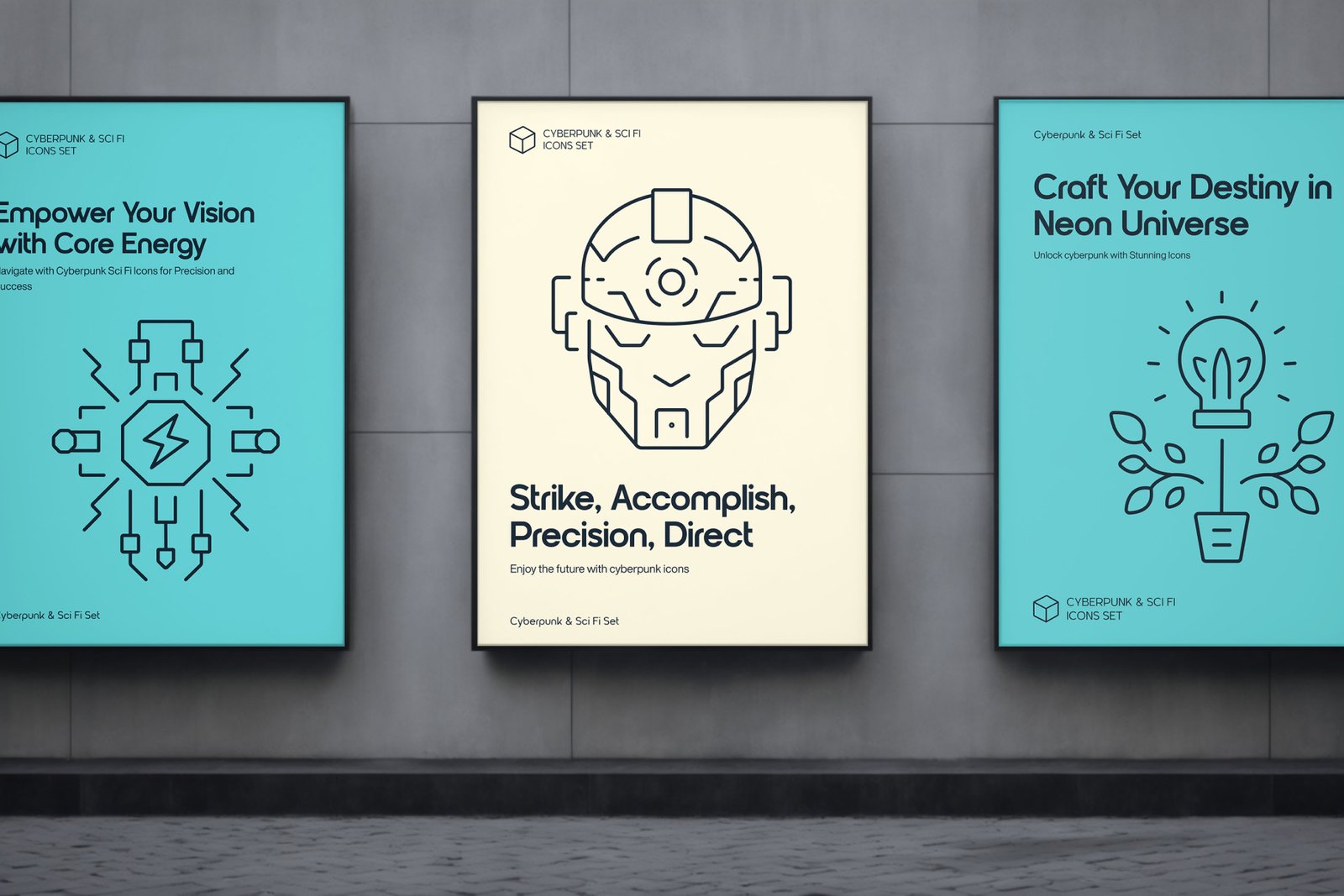 Cyberpunk and Sci Fi Icons Set