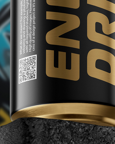 16oz Aluminium Can with Matte Finish on the Block Mockup