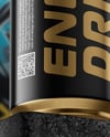 16oz Aluminium Can with Matte Finish on the Block Mockup