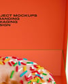Opened Box With Donut Mockup