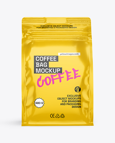 Glossy Coffee Bag Mockup