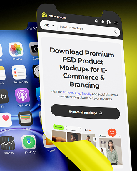 Three Flexible Screens Mockup