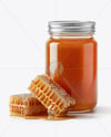 Glass Jar with Rosewood Honey Mockup
