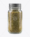 Clear Glass Jar with Oregano Mockup