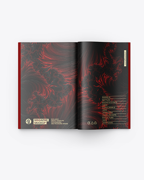 Opened Magazine Mockup - Top View