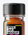 Square Glass Jar with Cayenne Pepper Mockup