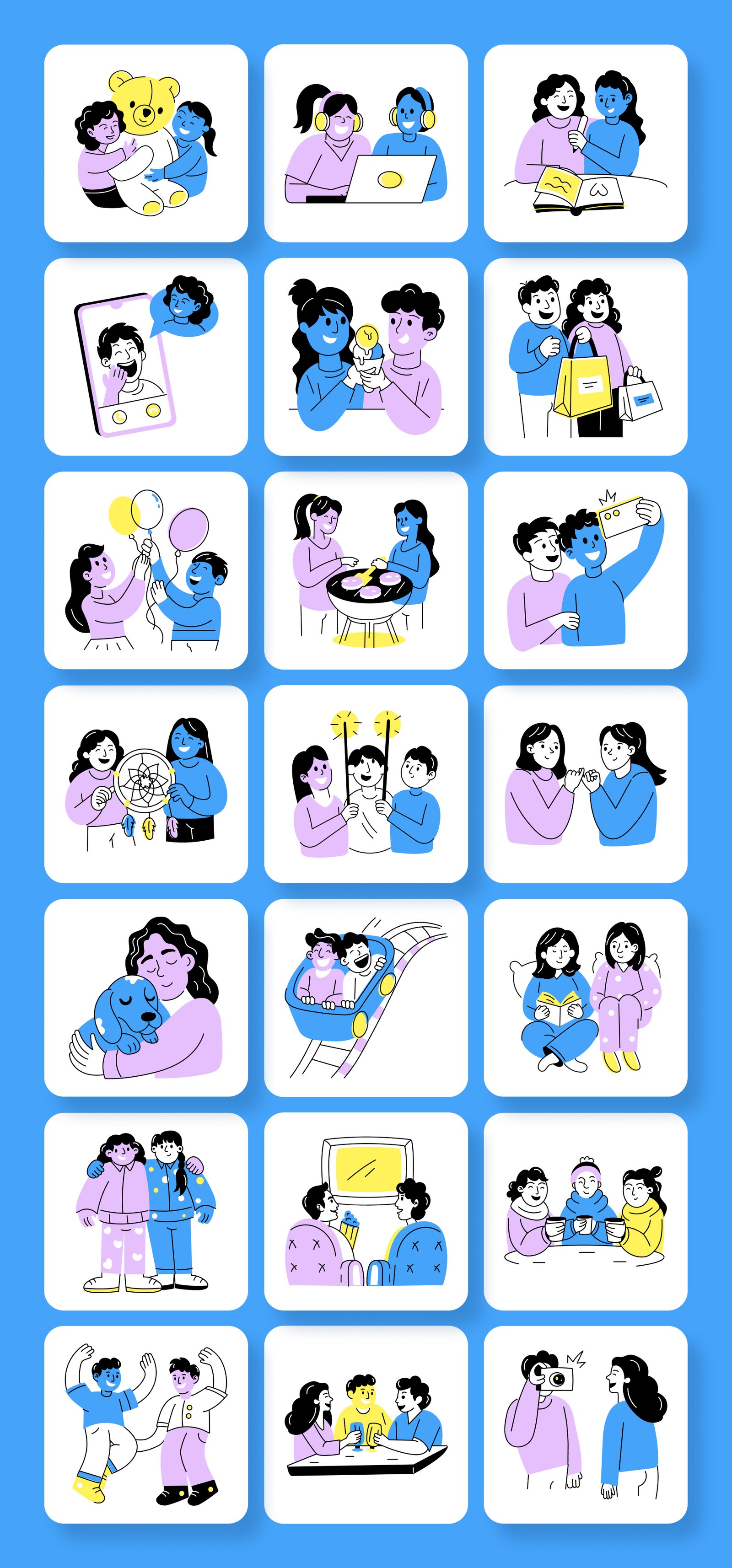 Friends Illustration Art Set