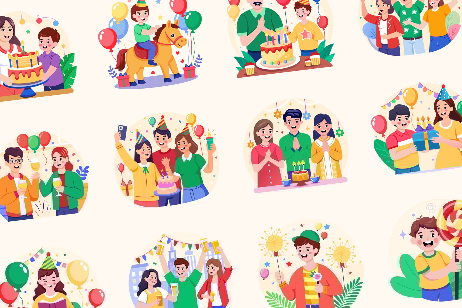 Birthday Illustration Art Set