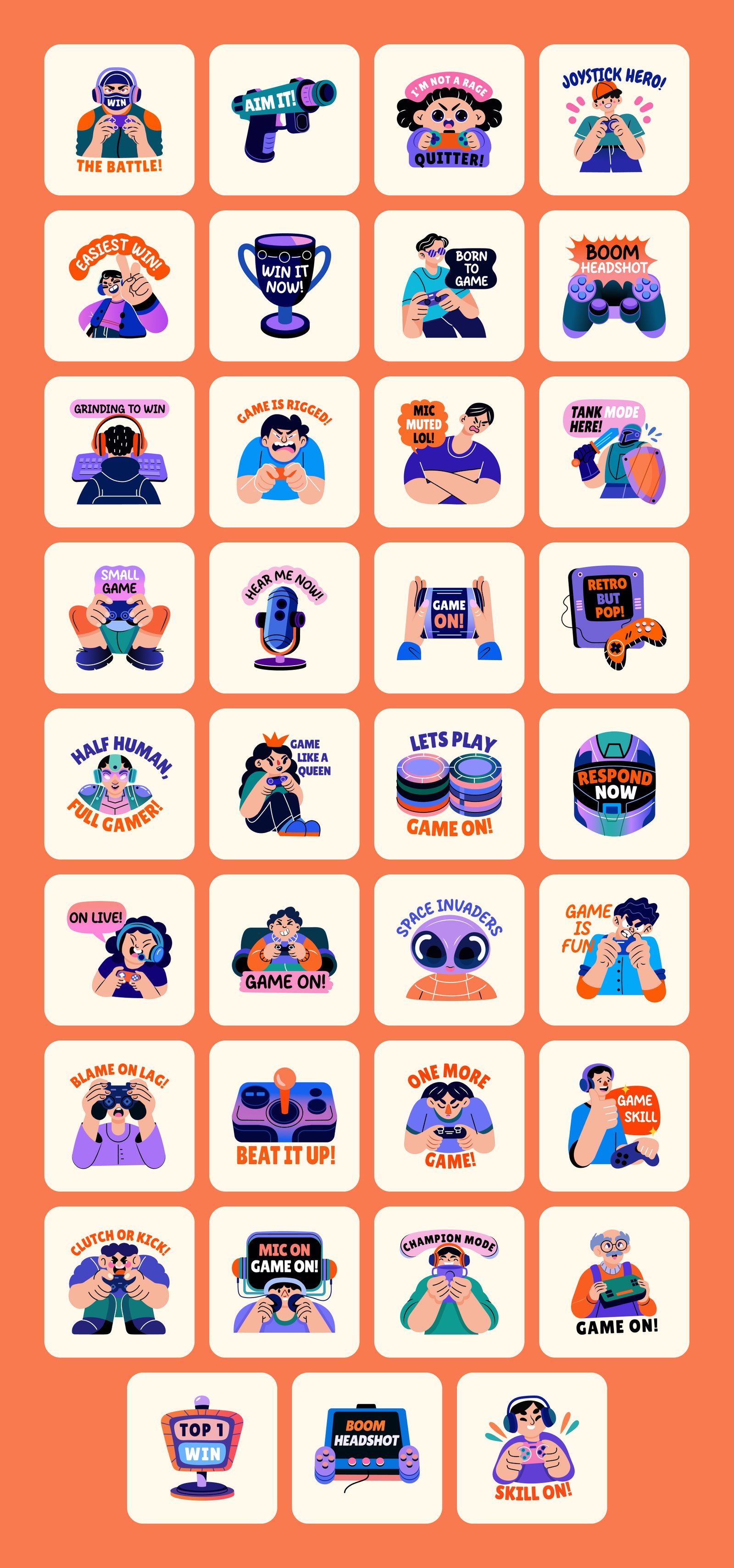 Gaming Stickers Set