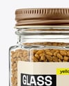 Hexagonal Glass Jar with Fenugreek Seeds Mockup
