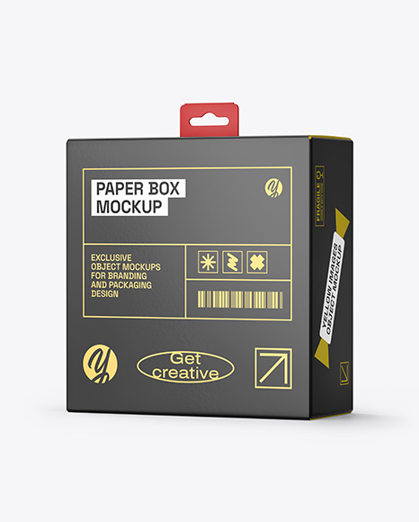 Glossy Paper Box w/ Hang Tab Mockup