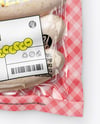 Glossy Plastic Flow-Pack with Sausages Mockup