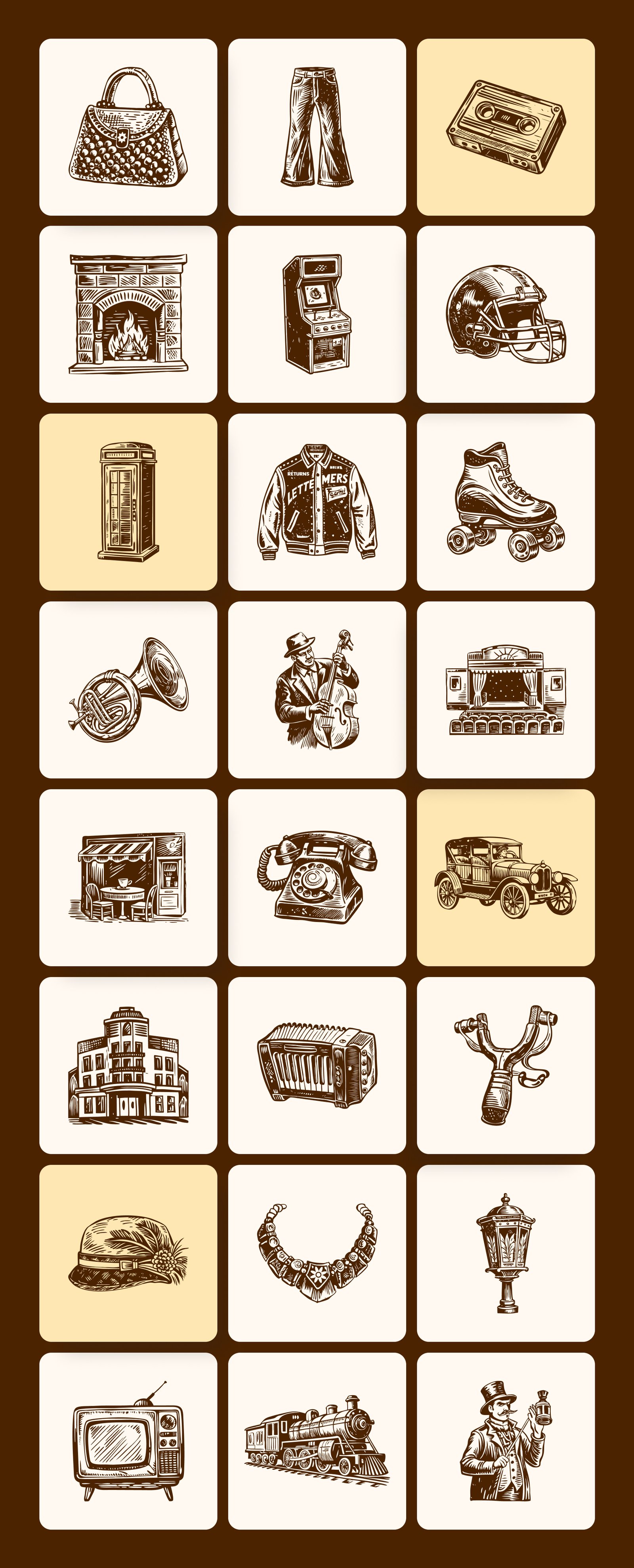Vintage Culture Illustration Set