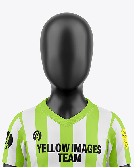 Kids V-Neck Sports full Kit Mockup - Front View
