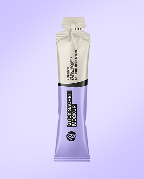 Matte Stick Sachet Mockup - Front View