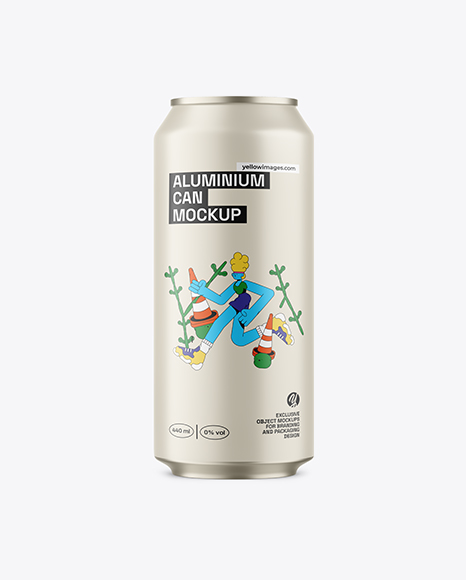 440ml Matte Aluminium Drink Can Mockup - Packaging mockups