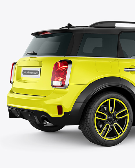 Hatchback Mockup - Back Half Side View