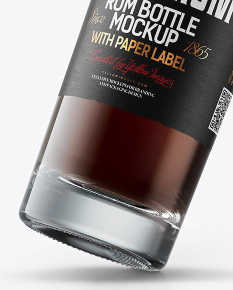 Tall Black Rum Bottle Mockup