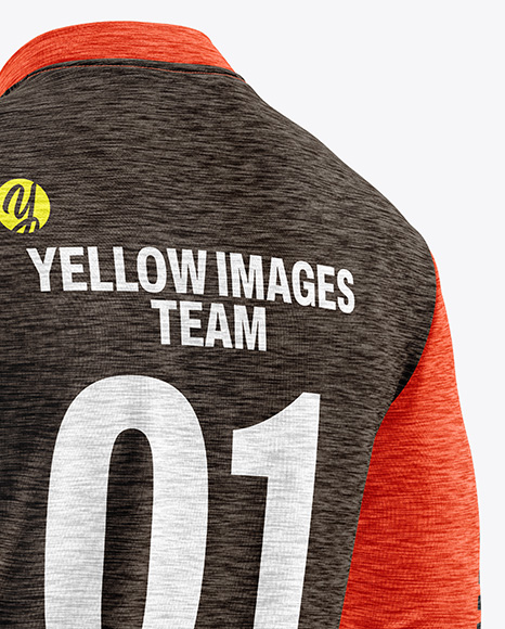 Melange Jersey Mockup - Back Half Side View