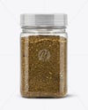 Square Plastic Jar with Za'atar Spice Mockup