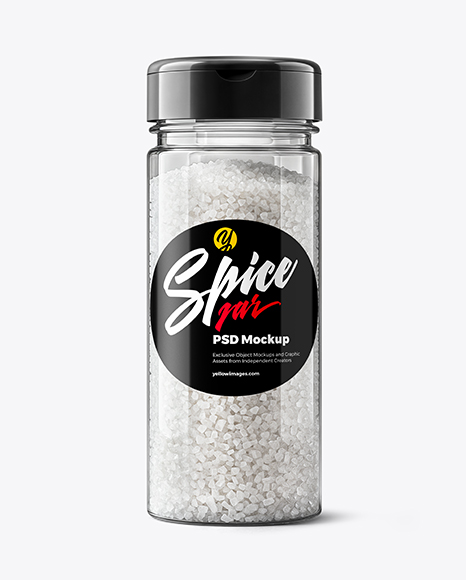 Jar with Coarse Sea Salt Mockup - Realistic mockups