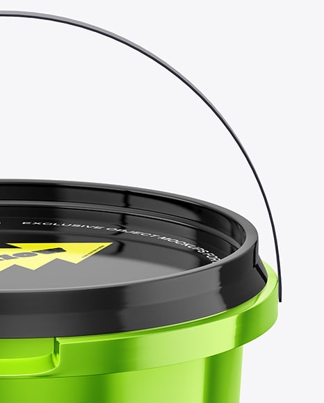 Metallized Plastic Bucket Mockup